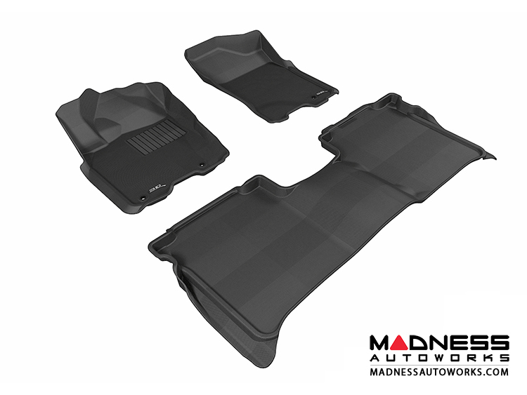 Nissan Titan Crew Cab Floor Mats (Set of 3) - Black by 3D MAXpider